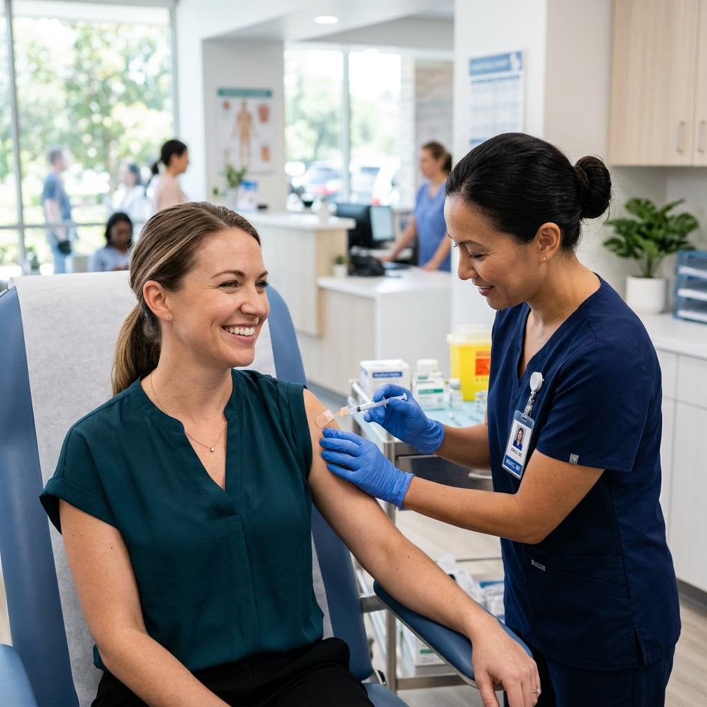 Nurse giving a vaccination
