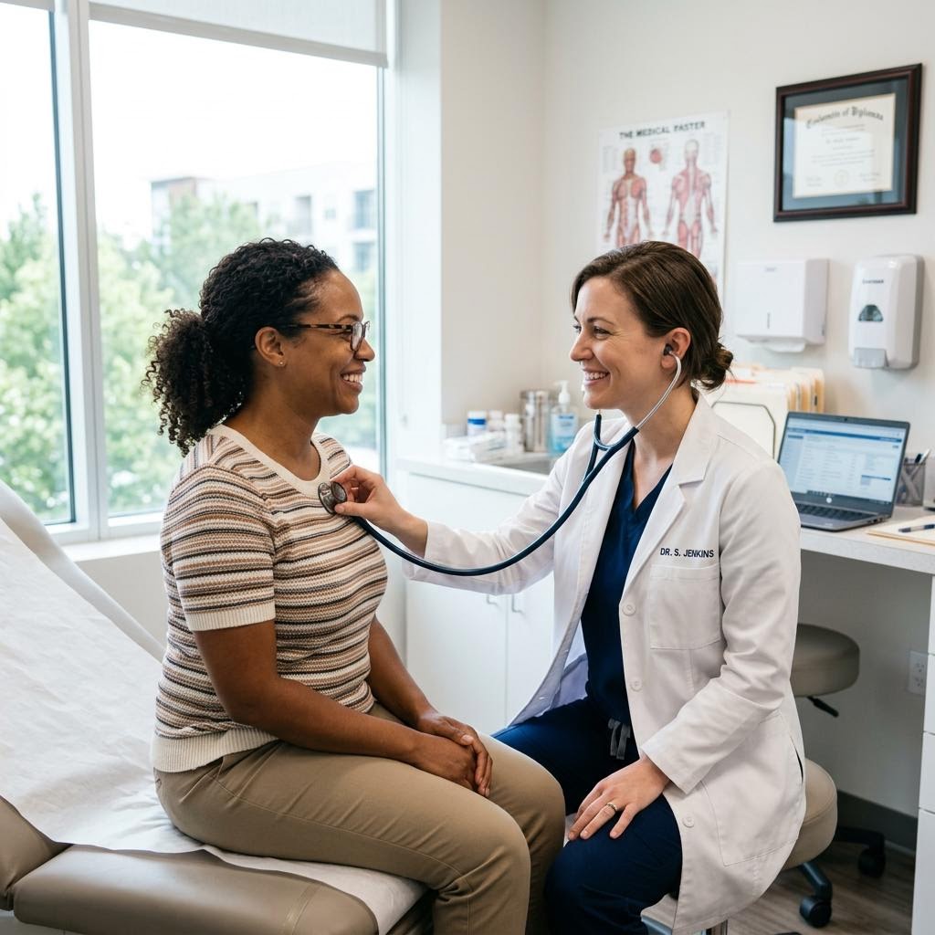 Doctor examining a patient